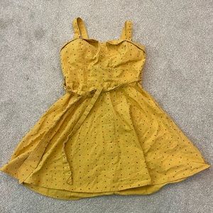 Vintage Heart Soul Yellow Polkadot Mini Dress